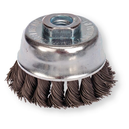 Twisted steel wire cup brush Ø 65 mm - wire 0.5 mm